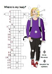 English Worksheet: Body crossword