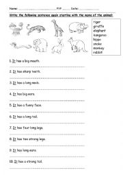 English Worksheet: A puzzle + Writing using verb to have