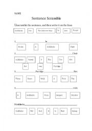 The three little bears  sentence scramble