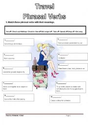 English Worksheet: TRAVEL PHRASAL VERBS