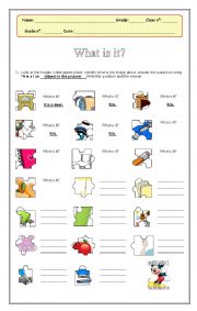 English Worksheet: WHAT IS IT?