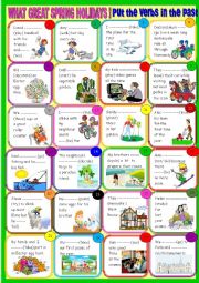 English Worksheet: What great spring holidays : past simple