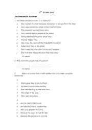 English Worksheet: The Presidents Murderer story quiz