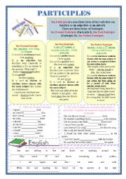 English Worksheet:  The Participles (Present, Past and Perfect)
