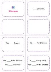 Verb to be - printable revision flipbook