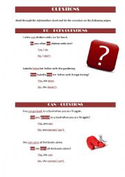 English Worksheet: questions with DO + DOES + CAN + HAVE GOT + BE