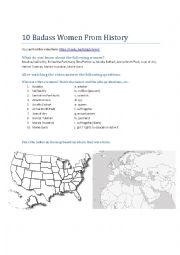 English Worksheet: 10 Badass Women in History
