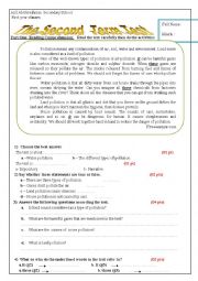 types of pollution reading test