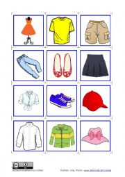 English Worksheet: clothes memory