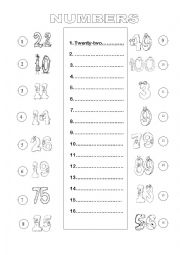 Writing numbers from 0 to 100.