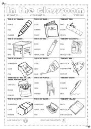 English Worksheet: In the classroom