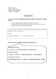 English Worksheet: Used to - Relative Pronouns