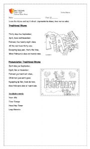 English Worksheet: Traditional Rhyme