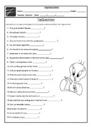 English Worksheet: Tag questions