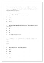 English Worksheet: 9th grade Mid semester test - 2nd form