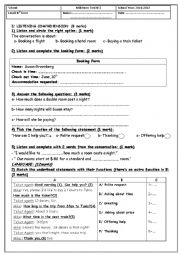 English Worksheet: Semester2: Test 1