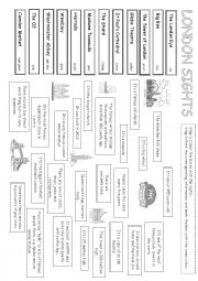 English Worksheet: London sights puzzle