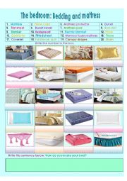 English Worksheet: The bedroom: Bedding