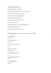 English Worksheet: Review Excercises B1