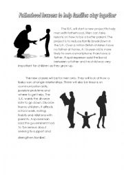 English Worksheet: Fatherhood lessons to help families stay together