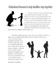 English Worksheet: Fatherhood lessons to help families stay together