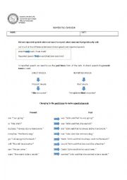 English Worksheet: reported speech