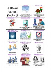 Lets play with the Phrasal Verbs - 3 on 8 - E & F & G