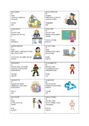 English Worksheet: Conversation cards - characters - jobs, crimes, etc