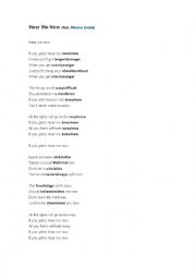 English Worksheet: Hear me now song