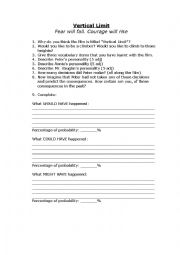 English Worksheet: modals in the past- vertical limit movie