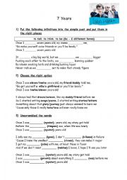 English Worksheet: Seven years by Lukas Graham