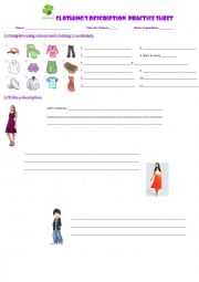 English Worksheet: Present continuous clothing