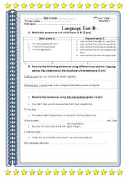 Language test for 2nd year students