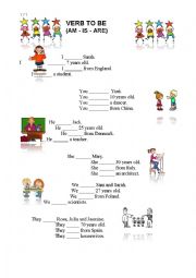 English Worksheet: verb to be basic