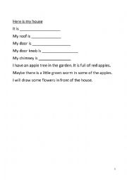 English Worksheet: Here is my House