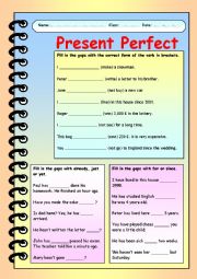 English Worksheet: Present perfect