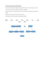 English Worksheet: Family tree - Logic Puzzle