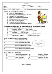 English Worksheet: 7th grade test