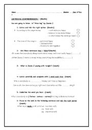 English Worksheet: Mid Term test 2nd semester 2 nd form