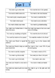 English Worksheet: Can I...?