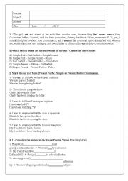 English Worksheet: 9th grade test