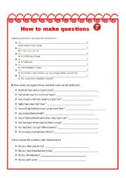 English Worksheet: Make questions