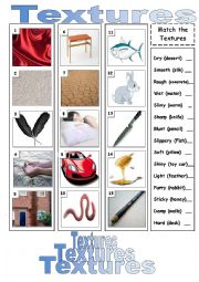 English Worksheet: Textures