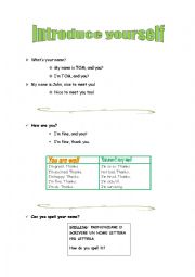 English Worksheet: Introduce yourself