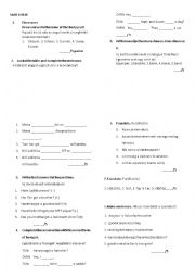 English Worksheet: Test for Project 1 Unit 3