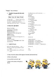 English Worksheet: Happy - Pharrell Williams - Minions soundtrack