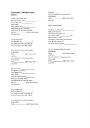 English Worksheet: CHEERLEADER SONG