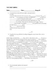 English Worksheet: Past simple