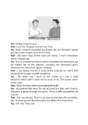 English Worksheet: Partners dialogue