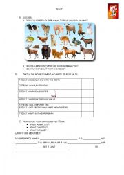 English Worksheet: BOLT - Can/cant